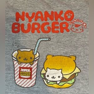 Nyanko Burger T Shirt Japanese Kitten